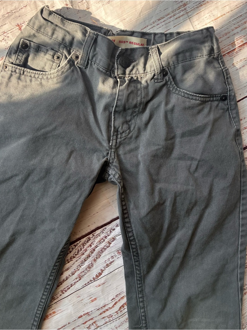 Boy’s Levi’s 505 Regular Charcoal Gray Gray Pants Size 10 - Picture 2 of 5